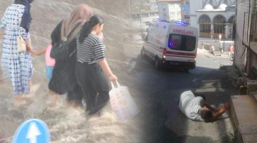 Bir şehirde sokaklar yağmurdan göle döndü! Bir şehirde sıcaktan bir kişi bayıldı