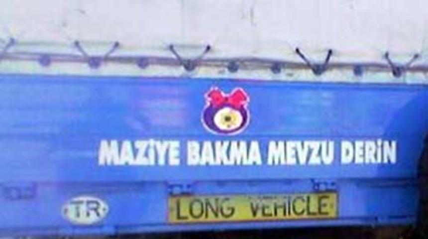 En g&uuml;zel kamyon arkası yazıları