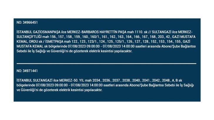 İstanbul'da elektrik kesintisi! Bedaş uyardı, o ilçeler karanlığa gömülecek! İşte 7 Ağustos 2023 İstanbul elektrik kesintisi listesi... G1