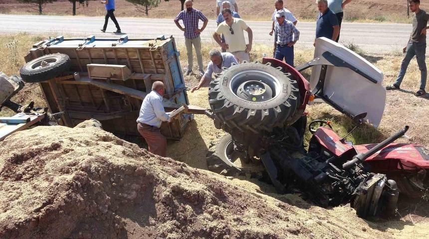 Arpa ve buğdayları satmaya giderken traktörün altında can verdi