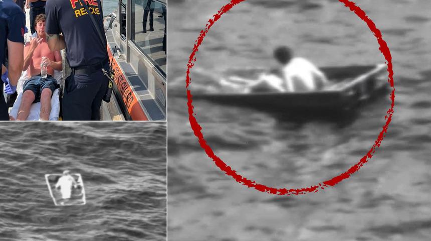 Küçücük teknesiyle okyanusta yaşam mücadelesi verdi! 35 saat sonra böyle bulundu... Teknesinin yarısı su doluydu