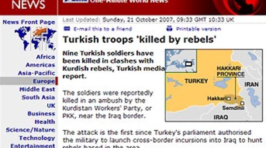 PKK saldırısı d&uuml;nya basınında