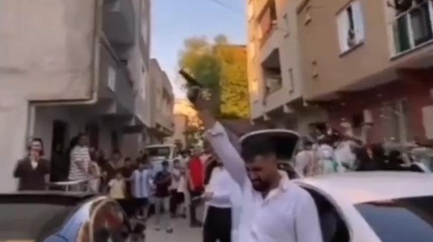 Düğün magandaları kamerada, sokak arasında arka arkaya ateş açtılar