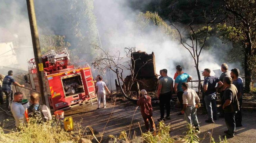 Artvin'de korkutan yangın! 5 ev alevlere teslim oldu
