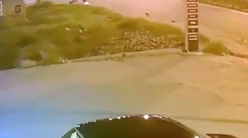 Iğdır’daki motosiklet kazası güvenlik kamerasında