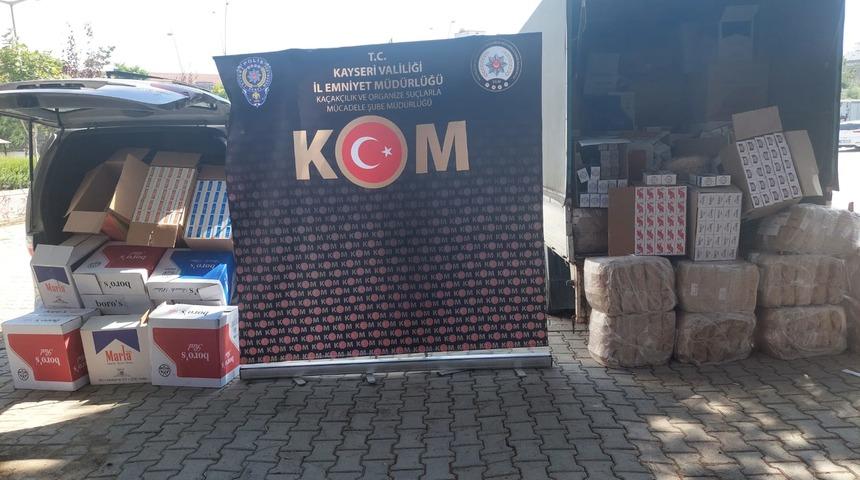 Kayseri'de 1 milyon makaron ele geçirildi