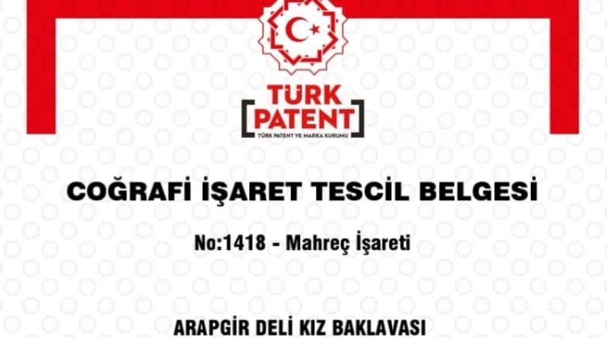 Arapgir Deli Kız Baklavası’na coğrafi tescil