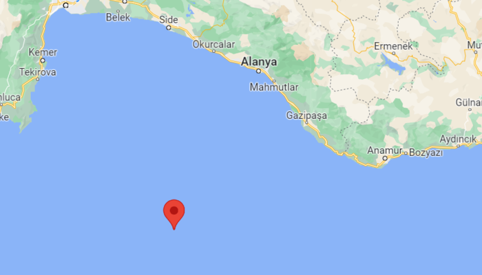 SON DAKİKA | Antalya açıklarında 4.5 büyüklüğünde deprem