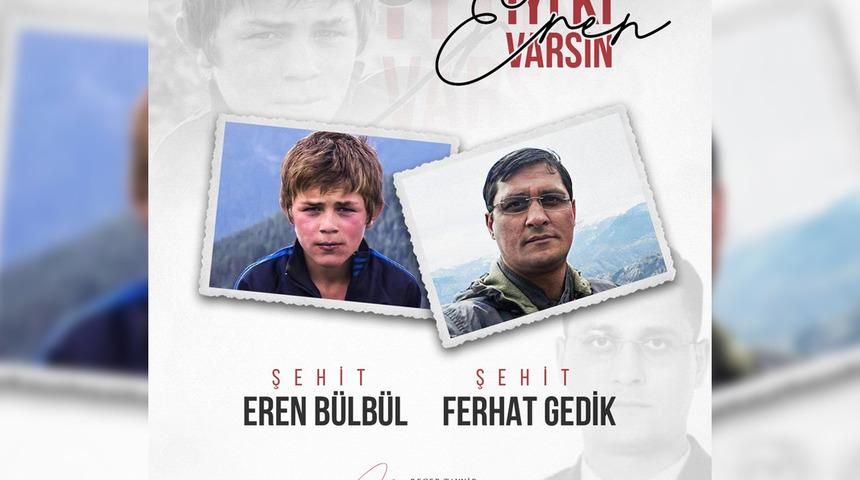 Cumhurbaşkanı Erdoğan'dan Eren Bülbül ve Ferhat Gedik paylaşımı