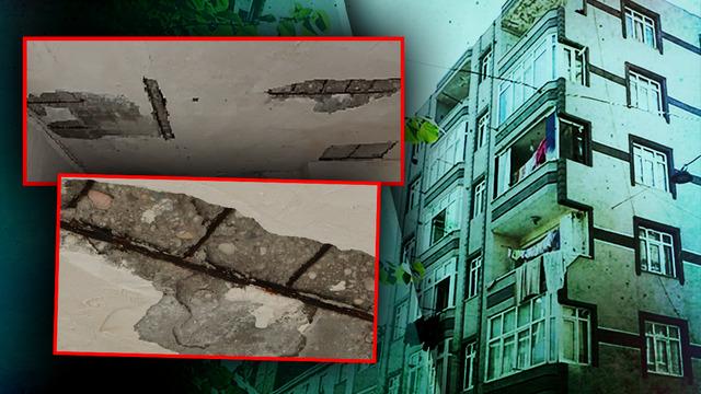  Esenler'de korku apartmanı! Evin tavanı çöktü, Her gün beton düşüyor diyerek isyan etti! 'Artık depreme de gerek yok, rüzgar vursa...'