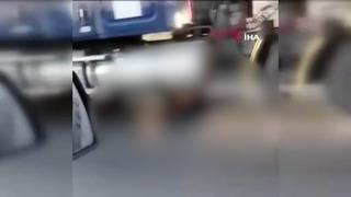 Soymaya çalıştığı tırın altında kilometrelerce sürüklendi! Korkunç anlar kamerada