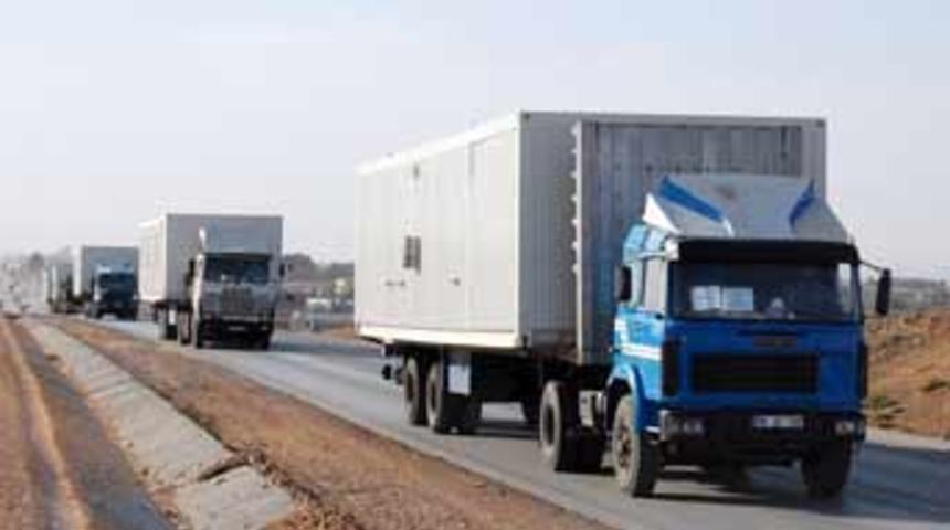 Sınırdaki birliklere prefabrik evler g&ouml;nderildi