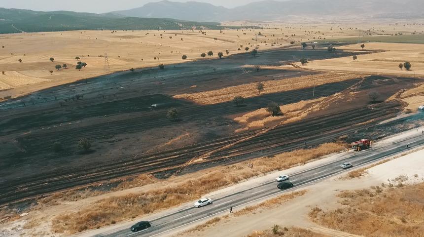 Burdur'da çıkan anız yangını söndürüldü