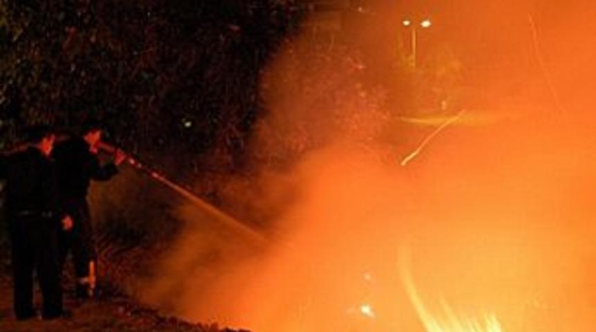 Falezlerde korkutan yangın