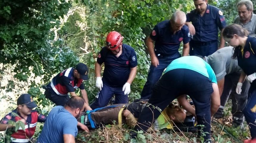 Erdek’te orman işçisi dere yatağına düştü