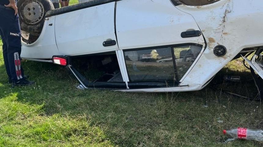 Yoldan çıkan otomobil devrildi: 1 yaralı