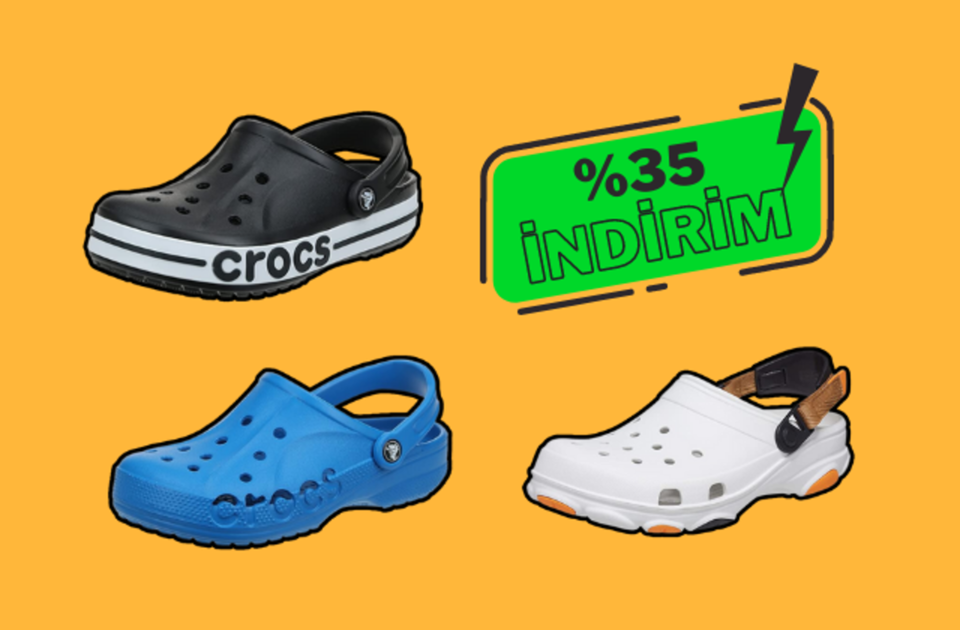 Hafif, rahat, tarz! Crocs terlik modellerinde %35 indirim