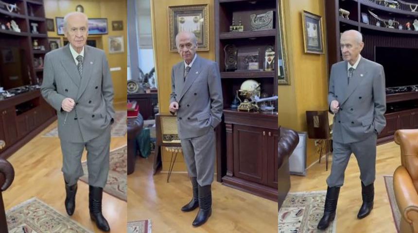 Bahçeli'nin Kıbrıs mesajı gündem oldu! Çizmelerini giyip kameraların karşısına geçti