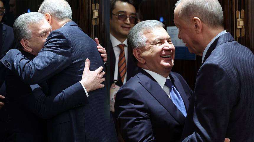 Cumhurbaşkanı Erdoğan ile Özbekistan Cumhurbaşkanı Mirziyoyev bir araya geldi