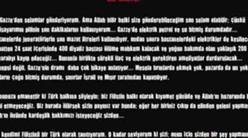 Filistinli m&uuml;hendisin acı mektubu