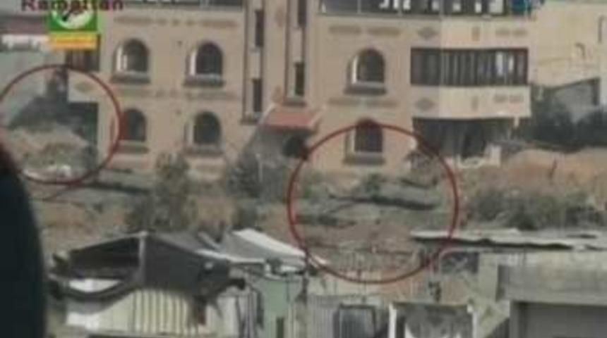 Hamas, İsrail tanklarını işte b&ouml;yle vurdu...