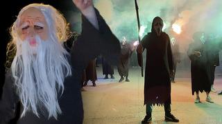 Yüzlerinde maske, ellerinde orak! İlginç görüntülerin nedeni ise...