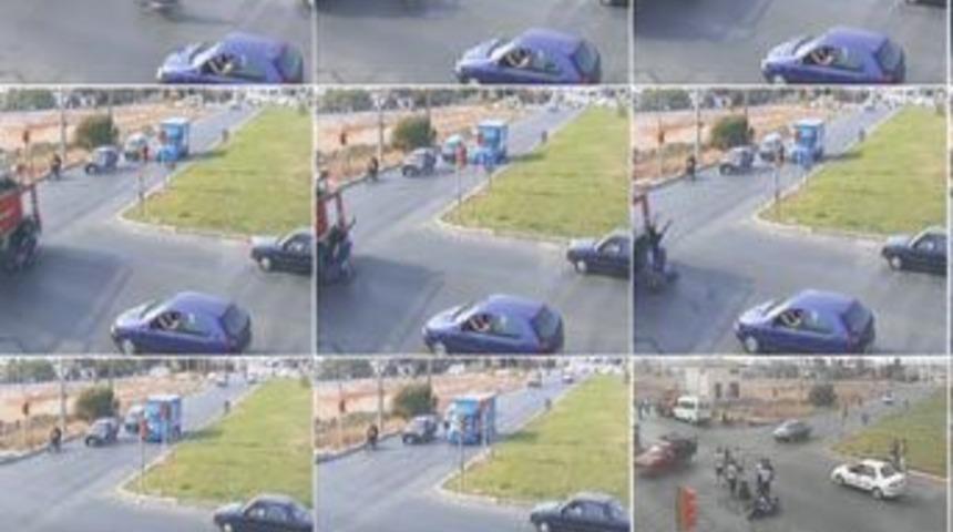 Korkun&ccedil; kaza anı b&ouml;yle g&ouml;r&uuml;nt&uuml;lendi