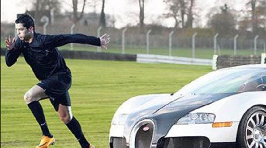 Ronaldo d&uuml;nyanın en hızlı otomobiline karşı!