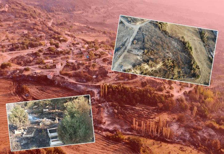 Çanakkale'de orman yangınının 3. günü: Yanan alanlar böyle görüntülendi... Mezarlıklar alevlere teslim oldu! Çanakkale Boğazı gemi trafiğine yeniden kapatıldı