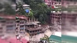 Korkunç görüntüler! Hindistan’da toprak kayması binaları böyle yerle bir etti