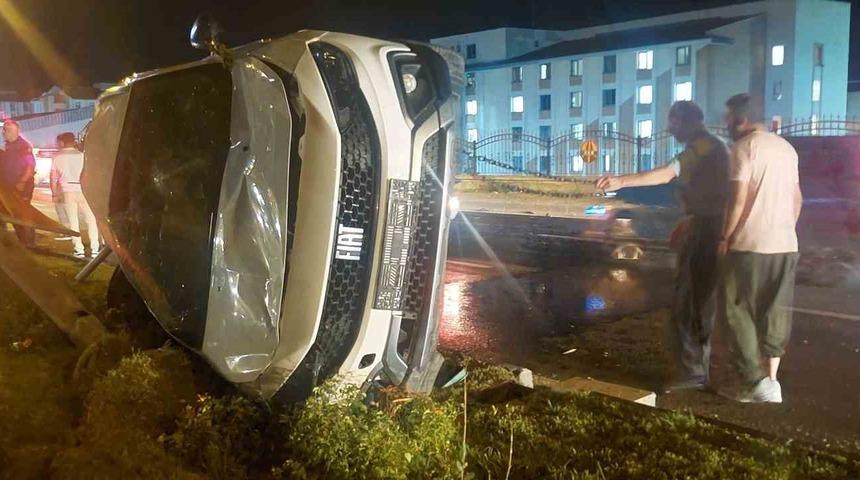 Erzurum’daki trafik kazasında faciadan dönüldü