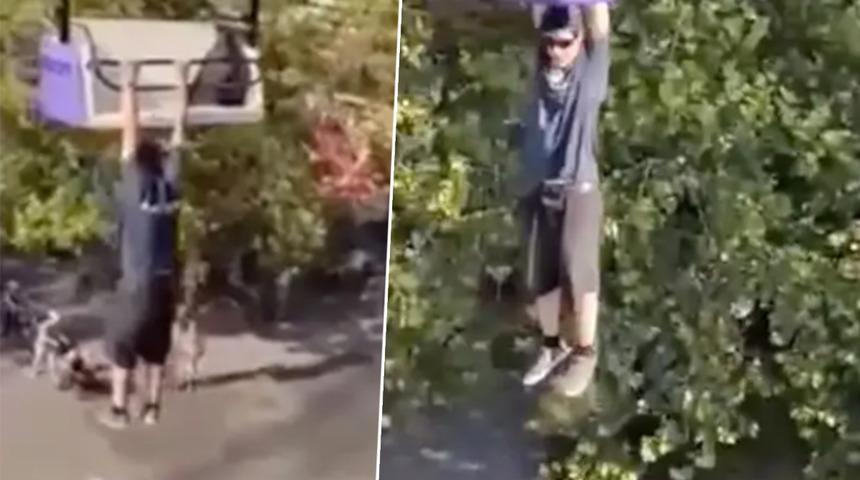 Görenler gösteri olduğunu zannetti! Ölüm anları böyle kaydedildi... 15 metreden düşerek hayatını kaybetti