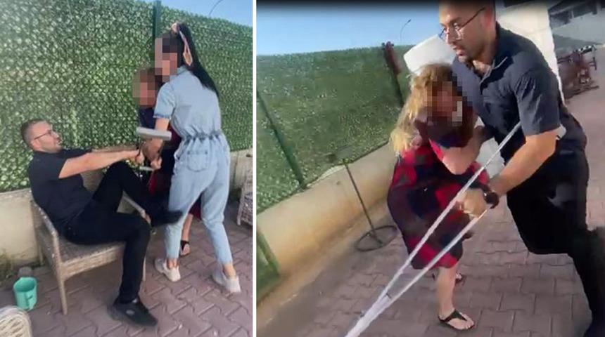 Fabrika sahibi kadından koltuk değnekli avukata saldırı! 'Ayağın tutuyor mu, kırayım mı?'
