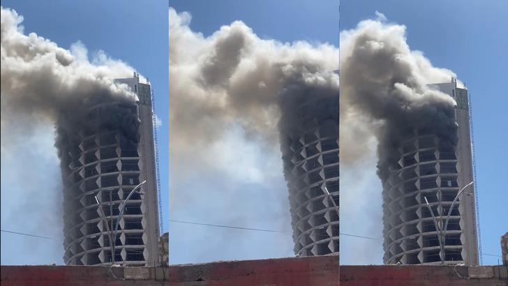Gaziantep'te otel yangını! Dumanlar metrelerce yüksekliğe ulaştı...
