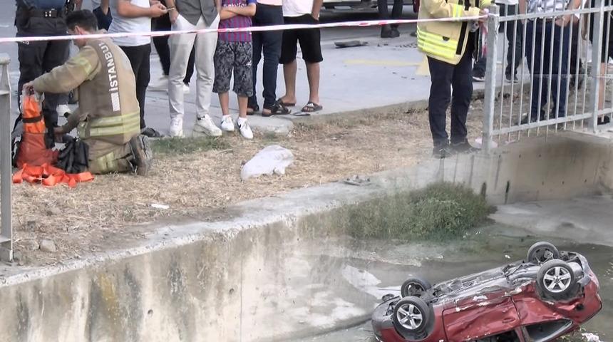 İstanbul'da feci kaza! Otomobil dereye uçtu: 1'i çocuk 8 kişi yaralandı
