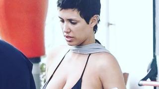 Sokak tarzına tepki yağmıştı! Kanye West'in karısı bu sefer de göğüslerini sergiledi