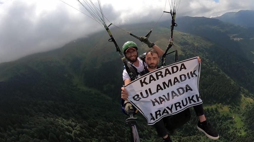 Gelin adayını karada bulamadı, havada aradı