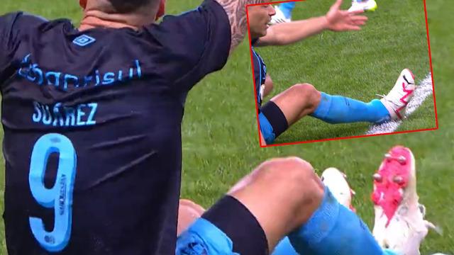 Süper Lig'in eski yıldızı Marlon, Luis Suarez'in kramponunu maç sırasında saha dışına fırlattı! 