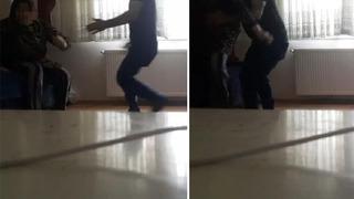 Ev sahibi, kiracı kadını taciz etti! O anlar saniye saniye kamerada