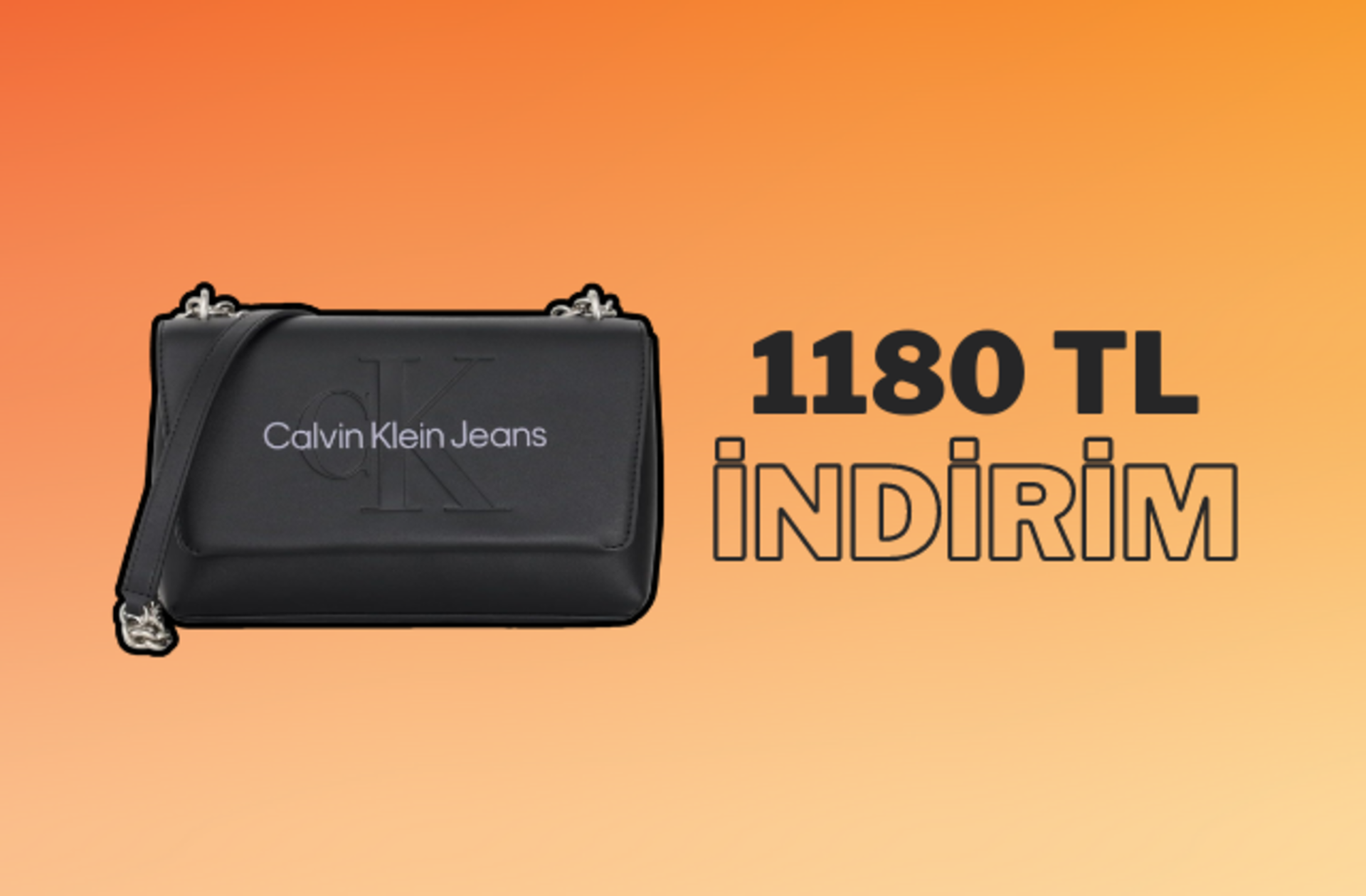 Calvin Klein'in karakteristik tarzını şıklıkla buluşturan çantada büyük indirim