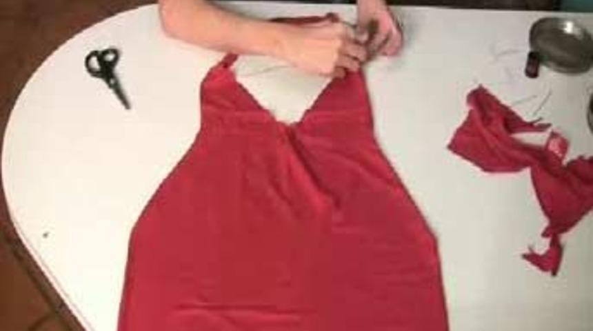 Tshirtten seksi elbise yapma y&ouml;ntemi