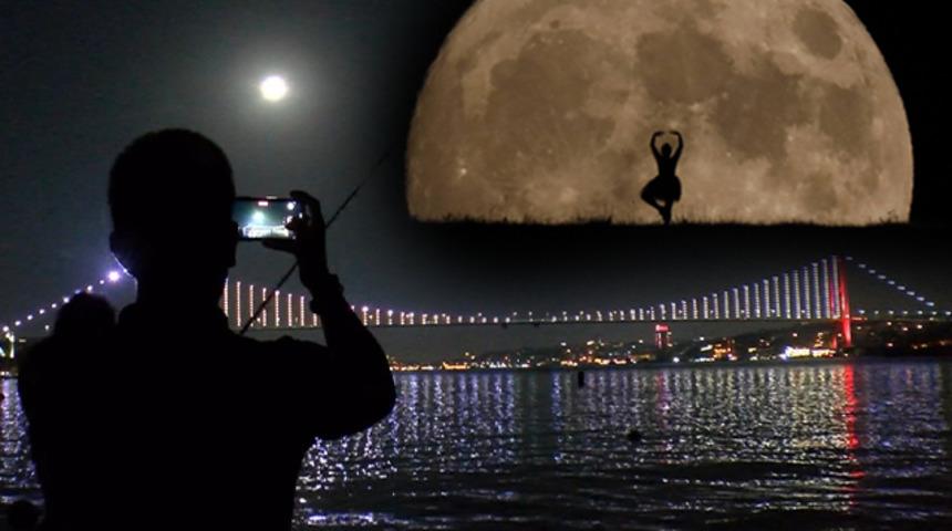 Saat 04.36'da herkes gökyüzüne baktı! "Mavi Ay” izleyenleri kendine hayran bıraktı