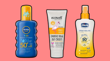 &Ccedil;ocuğunuz i&ccedil;in tam koruma sağlayan temiz i&ccedil;erikli g&uuml;neş koruyucular