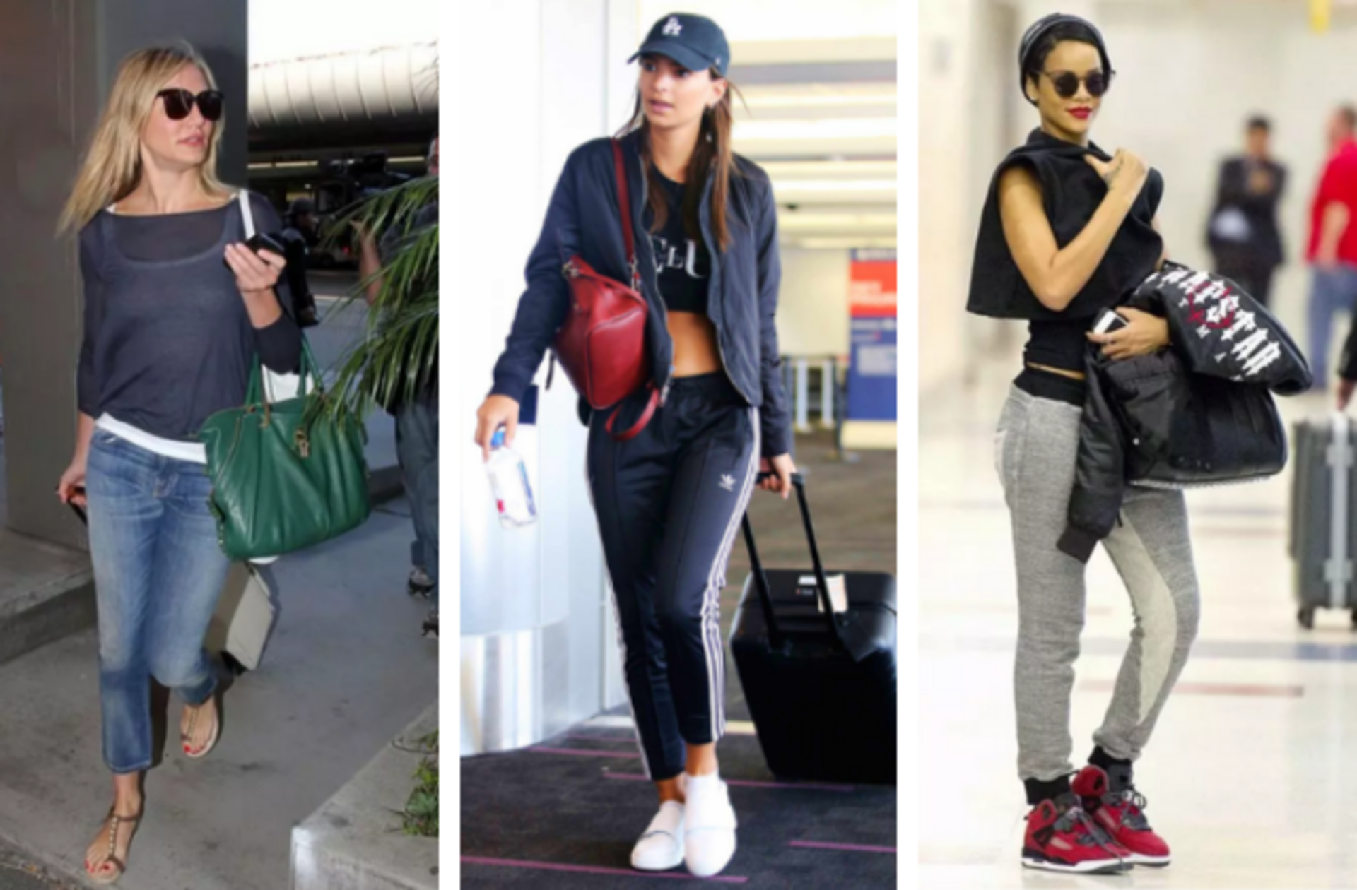 Rahatlık da şıklık kadar önemli! Rihanna'dan Emrata'ya ünlülerin seyahat kombinlerini sizler için derledik