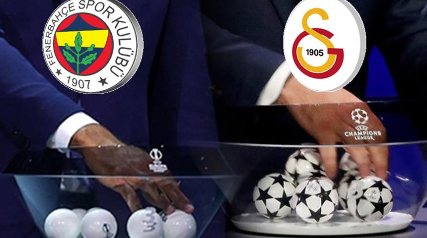 Fenerbahçe ve Galatasaray'ın kurasında çok ilginç tesadüf! Aynı ligin ezeli rakipleriyle eşleştiler... 