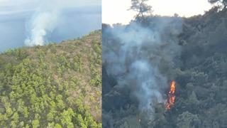 Marmaris'te orman yangını! Karadan ulaşımın güç olduğu bölgede... 