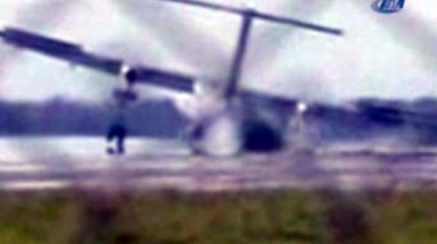 Yolcu u&ccedil;ağı pisten &ccedil;ıktı