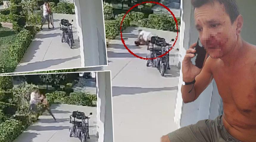 Yer:Antalya...Yöneticinin Rus site sakinini acımasızca dövdüğü anlar kamerada! “Üzerime çıkarak yumruklamaya başladı”