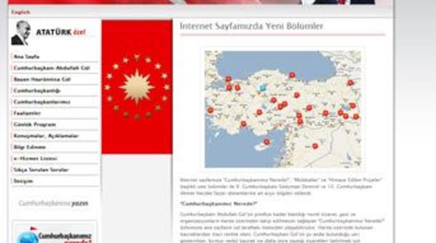 Cumhurbaşkanlığı internet sitesinde yenilik