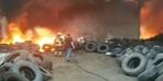 Adana'da atık lastik deposunda yangın